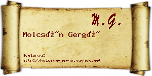 Molcsán Gergő névjegykártya